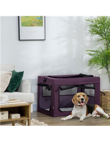 PawHut 90cm Pet Carrier Bag, with Cushion for Medium, Large Dogs - Purple