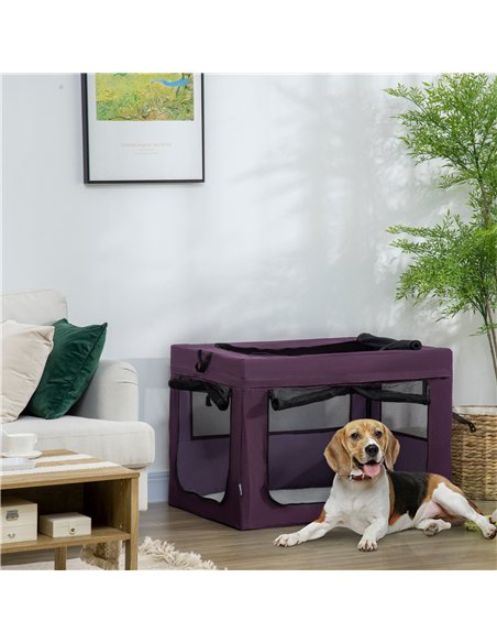 PawHut 90cm Pet Carrier Bag, with Cushion for Medium, Large Dogs - Purple - pic 144840 | FastDaddyshop