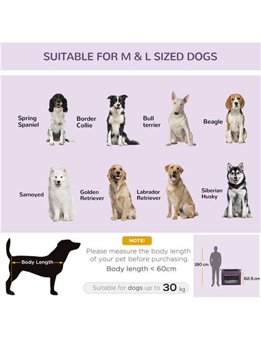 PawHut 90cm Pet Carrier Bag, with Cushion for Medium, Large Dogs - Purple