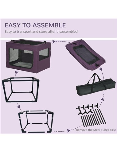 PawHut 90cm Pet Carrier Bag, with Cushion for Medium, Large Dogs - Purple