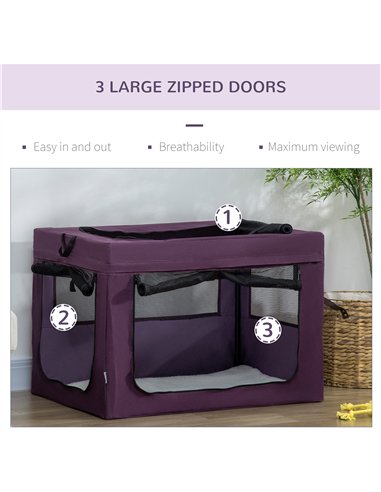 PawHut 90cm Pet Carrier Bag, with Cushion for Medium, Large Dogs - Purple