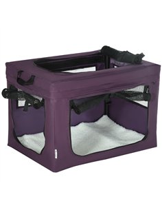 PawHut 60cm Pet Carrier, with Cushion, for Miniature Dogs - Purple