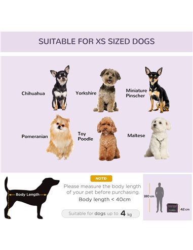 PawHut 60cm Pet Carrier, with Cushion, for Miniature Dogs - Purple