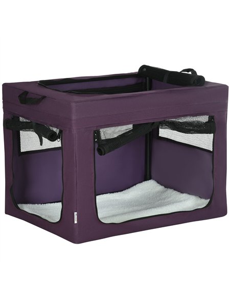 PawHut 69cm Pet Carrier, with Cushion, for Miniature and Small Dogs - Purple - pic 144866 | FastDaddyshop
