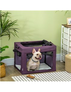 PawHut 69cm Pet Carrier, with Cushion, for Miniature and Small Dogs - Purple 2