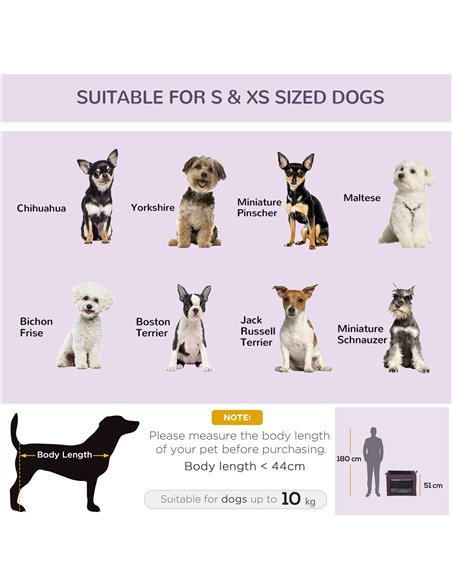 PawHut 69cm Pet Carrier, with Cushion, for Miniature and Small Dogs - Purple - pic 144870 | FastDaddyshop