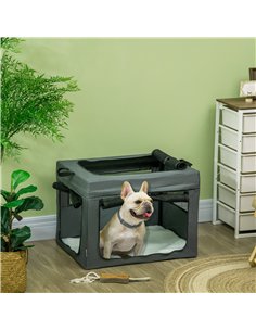PawHut 69cm Pet Carrier, with Cushion, for Miniature and Small Dogs - Grey 2