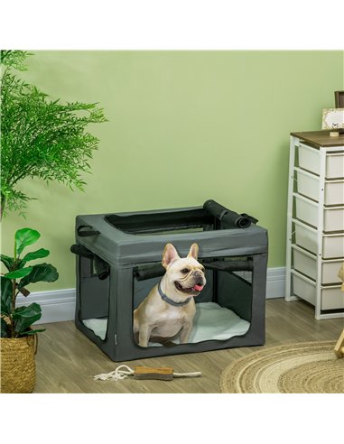PawHut 69cm Pet Carrier, with Cushion, for Miniature and Small Dogs - Grey