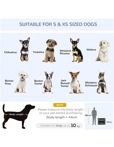 PawHut 69cm Pet Carrier, with Cushion, for Miniature and Small Dogs - Grey