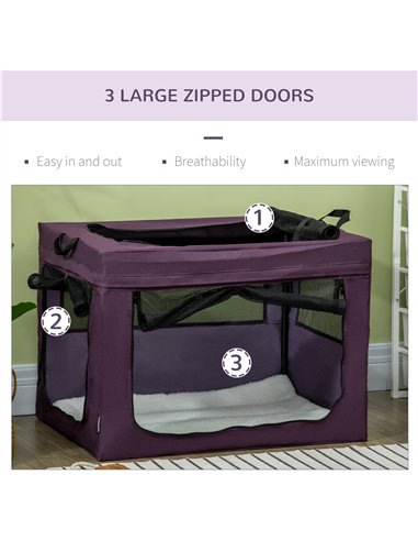 PawHut 80cm Pet Carrier, with Cushion, for Small and Medium Dogs - Purple