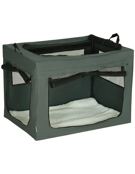 PawHut 80cm Pet Carrier, with Cushion, for Small and Medium Dogs - Grey - pic 144893 | FastDaddyshop