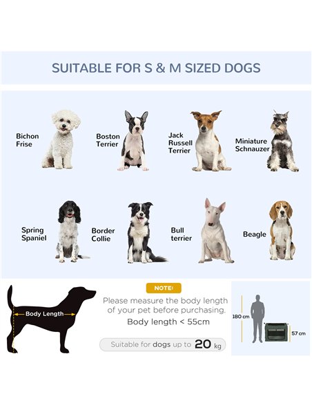 PawHut 80cm Pet Carrier, with Cushion, for Small and Medium Dogs - Grey - pic 144897 | FastDaddyshop