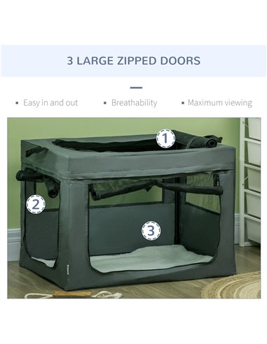 PawHut 80cm Pet Carrier, with Cushion, for Small and Medium Dogs - Grey