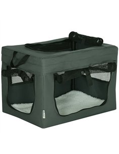 PawHut 48.5cm Pet Carrier, with Cushion, for Miniature Dogs - Grey