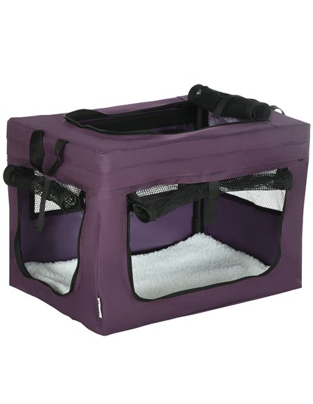 PawHut 48.5cm Pet Carrier, with Cushion, for Miniature Dogs - Purple - pic 144911 | FastDaddyshop