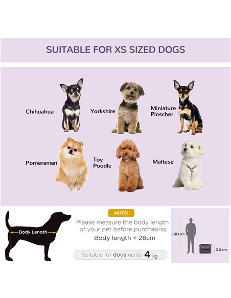 PawHut 48.5cm Pet Carrier, with Cushion, for Miniature Dogs - Purple - pic 144915 | FastDaddyshop