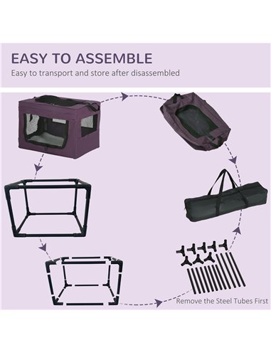 PawHut 48.5cm Pet Carrier, with Cushion, for Miniature Dogs - Purple