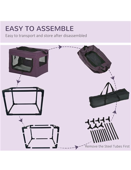 PawHut 48.5cm Pet Carrier, with Cushion, for Miniature Dogs - Purple - pic 144917 | FastDaddyshop