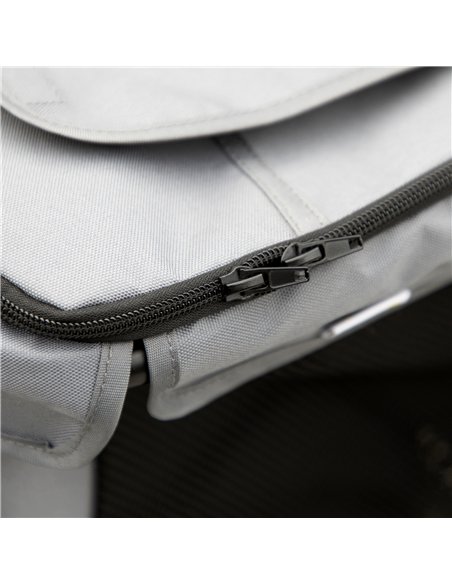 PawHut Dog Pram Dog Stroller 4 Wheels Pet Pushchair with Rolling Door, Cushion, Safety Leashes, for Small and Medium Dogs, Grey - pic 144946 | FastDaddyshop