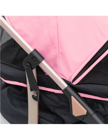 PawHut 3 In 1 Detachable Pet Stroller, for Extra Small and Small Dogs - Pink