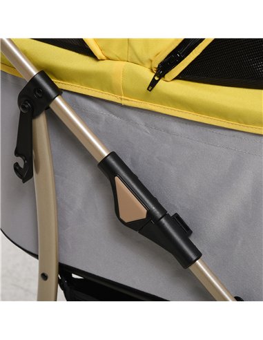 PawHut 3 In 1 Detachable Pet Stroller, for Extra Small and Small Dogs - Yellow