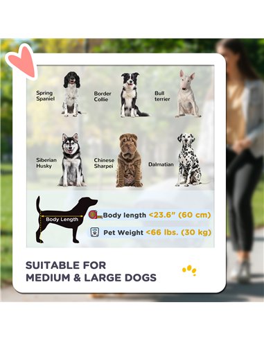PawHut Foldable Pet Stroller, with Universal Wheels, Shock Absorber, for Medium and Large Dogs - Red