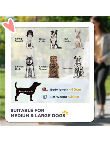 PawHut Foldable Pet Stroller, with Universal Wheels, Shock Absorber, for Medium and Large Dogs - Grey