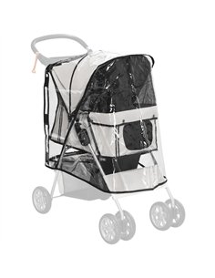 PawHut Dog Stroller Rain Cover, Cover for Dog Pram Stroller Buggy w/ Rear Side Entry