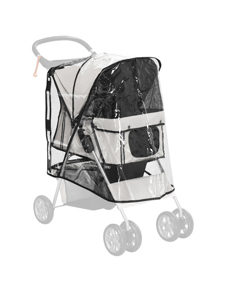 PawHut Dog Stroller Rain Cover, Cover for Dog Pram Stroller Buggy w/ Rear Side Entry - pic 145010 | FastDaddyshop