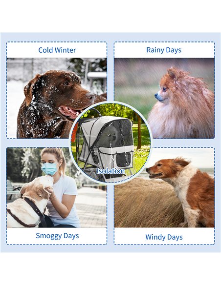 PawHut Dog Stroller Rain Cover, Cover for Dog Pram Stroller Buggy w/ Rear Side Entry - pic 145013 | FastDaddyshop