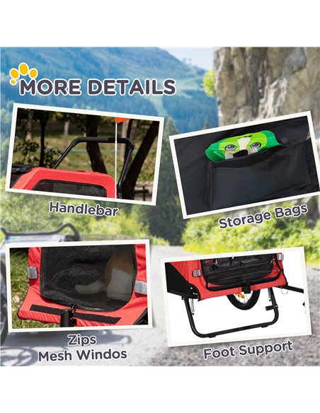 PawHut 2 in 1 Dog Bike Trailer Pet Stroller for Large Dogs with Hitch, 20" Wheels, Pet Bicycle Cart Trolley Carrier for Travel,  - pic 145027 | FastDaddyshop