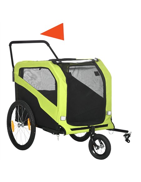 PawHut Dog Bike Trailer, 2 in 1 Dog Stroller for Large Dogs with Hitch, Quick-release 20" Wheels, Pet Bicycle Cart Trolley Carri - pic 145028 | FastDaddyshop