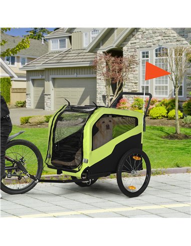 PawHut Dog Bike Trailer, 2 in 1 Dog Stroller for Large Dogs with Hitch, Quick-release 20" Wheels, Pet Bicycle Cart Trolley Carri