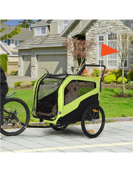 PawHut Dog Bike Trailer, 2 in 1 Dog Stroller for Large Dogs with Hitch, Quick-release 20" Wheels, Pet Bicycle Cart Trolley Carri - pic 145029 | FastDaddyshop