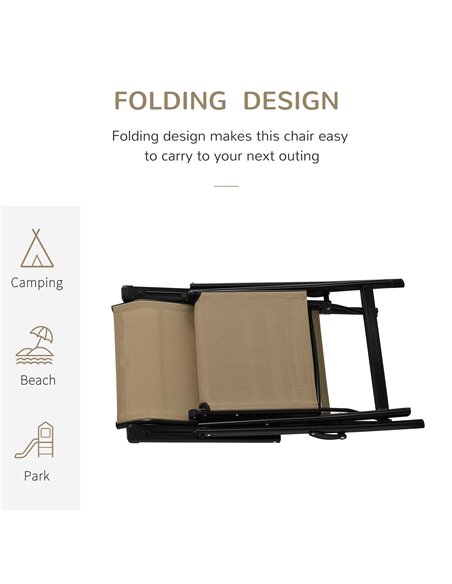 Outsunny Set of 2 Outdoor Sun Lounger with 10 Back and Leg Positions, Beige - pic 14503 | FastDaddyshop