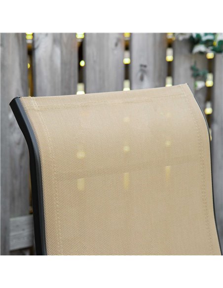 Outsunny Set of 2 Outdoor Sun Lounger with 10 Back and Leg Positions, Beige - pic 14508 | FastDaddyshop