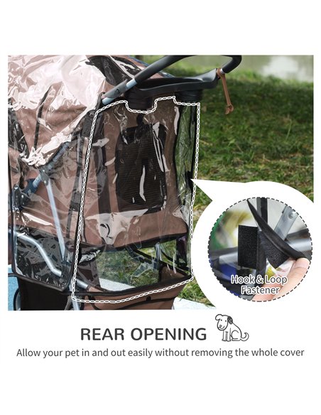 PawHut Dog Stroller with Cover for Small Miniature Dogs, Folding Cat Pram Dog Pushchair with Cup Holder, Storage Basket, Reflect - pic 145097 | FastDaddyshop