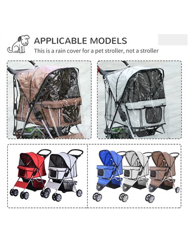 PawHut Dog Stroller with Cover for Small Miniature Dogs, Folding Cat Pram Dog Pushchair with Cup Holder, Storage Basket, Reflect