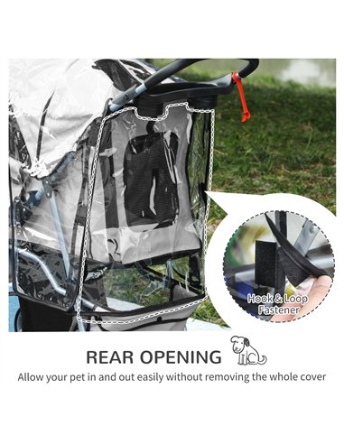 PawHut Dog Stroller with Cover for Small Miniature Dogs, Folding Cat Pram Dog Pushchair with Cup Holder, Storage Basket, Reflect