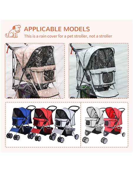 PawHut Dog Stroller with Rain Cover for Small Miniature Dogs, Folding Pet Pram with Cup Holder, Storage Basket, Reflective Strip - pic 145134 | FastDaddyshop