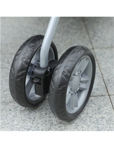 PawHut Dog Stroller with Rain Cover for Small Miniature Dogs, Folding Pet Pram with Cup Holder, Storage Basket, Reflective Strip
