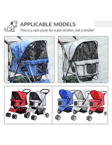 PawHut Dog Stroller with Cover for Small Miniature Dogs, Folding Cat Pram Dog Pushchair with Cup Holder, Storage Basket, Reflect