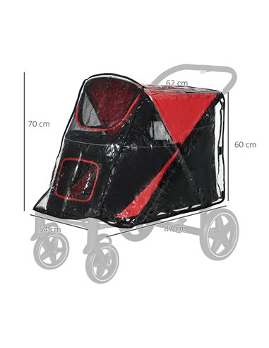 PawHut Rain Cover for Dog Pram, Stroller Buggy with Rear Entry