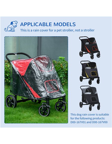 PawHut Rain Cover for Dog Pram, Stroller Buggy with Rear Entry - pic 145157 | FastDaddyshop