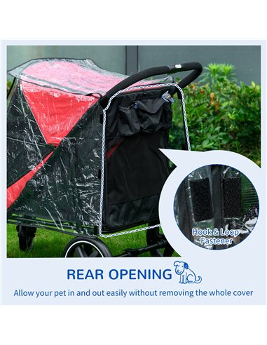 PawHut Rain Cover for Dog Pram, Stroller Buggy with Rear Entry