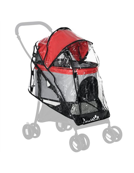 PawHut Rain Cover for Dog Pram Stroller, with Front and Rear Entry - pic 145163 | FastDaddyshop
