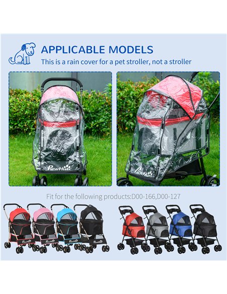 PawHut Rain Cover for Dog Pram Stroller, with Front and Rear Entry - pic 145166 | FastDaddyshop