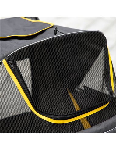 PawHut One-Click Foldable Pet Travel Stroller with Rain Cover, Cat Dog Pushchair with Universal Front Wheels, Shock Absorber, St