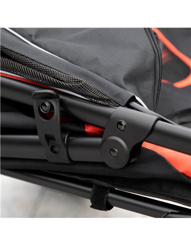 PawHut One-Click Foldable Pet Travel Stroller with Rain Cover, Cat Dog Pushchair with Universal Front Wheels, Shock Absorber, St