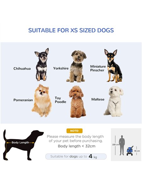 PawHut Dog Stroller with Rain Cover, Dog Pushchair One-Click Fold Trolley Jogger with EVA Wheels Brake Basket Adjustable Canopy  - pic 145202 | FastDaddyshop